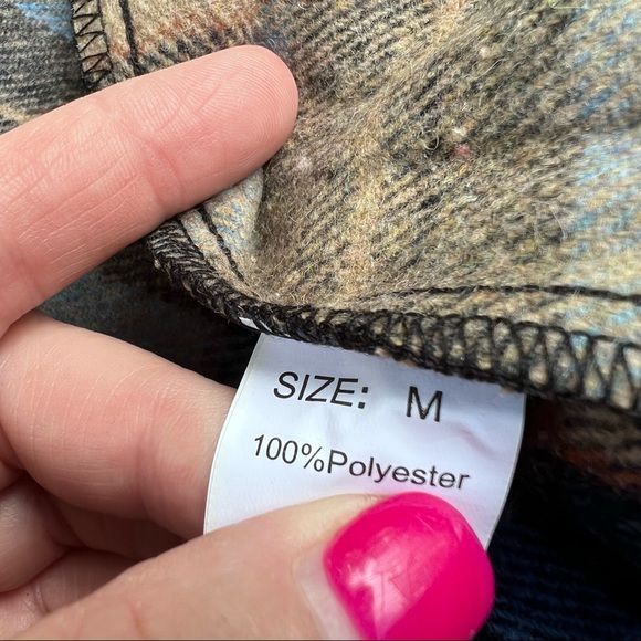 Brown plaid color block button up shirt - Picture 12 of 13